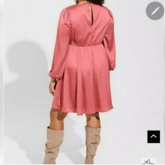 🍂🍁Torrid 2x Mini Bubble Charmeuse Babydoll Dress - Picture 2 of 6